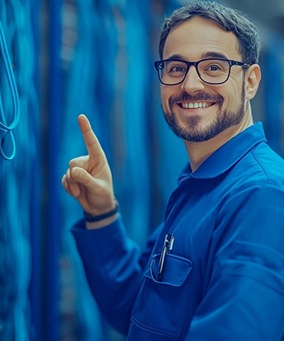 Solavita engineer ensures optimal cable management in energy system control room