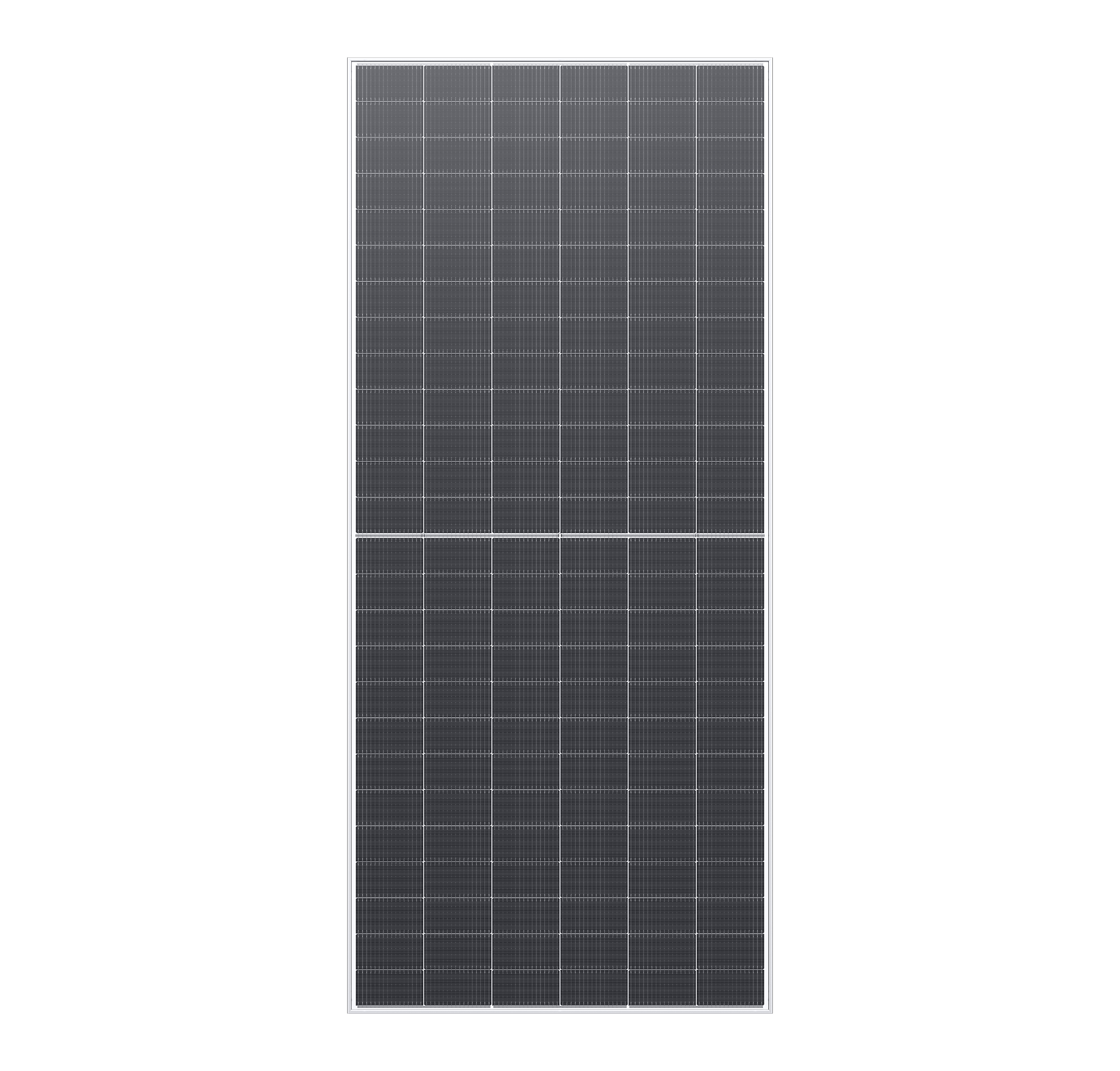210 Monocrystalline half-cell solar panel with silver aluminum frame, ideal for high-efficiency residential or commercial PV installations.