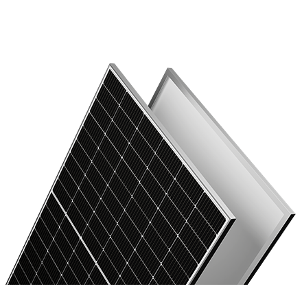 Angled view of Solavita solar panel showing both front photovoltaic cells and back transparent layer